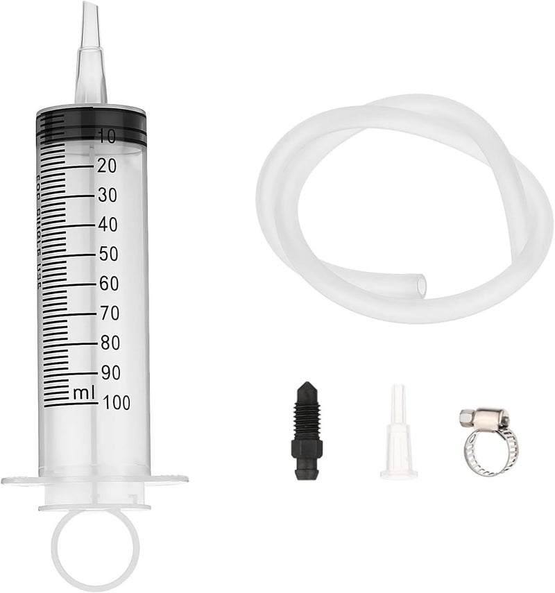 wdcfxy Brake Bleed Kit Fluid Bleeder Pressure Motorcycle Hydraulic Disc Clutches Oil Bleeding Extractor Reverse Bleeder Tool 100ml Syringe 50cm/19.69Inch Hose Universal Motorbike Scooter Maintenance - Image 1